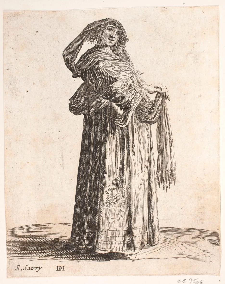 Donna in piedi con sciarpa tra i capelli - Statens Museum for Kunst